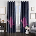 girl upon the galaxy window curtains 0