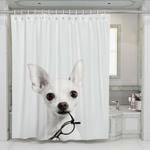 glasses dog shower curtains 0