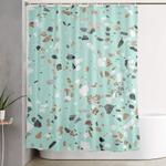 glitter and grit marble mint green shower curtain 0