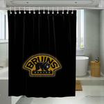 glow yellow bruins boston logo shower curtains 0