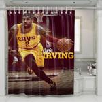 glow yellow kyrie irving cavaliers shower curtains 0