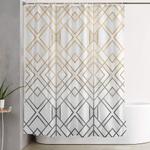 gold and grey geo shower curtain 0