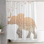gold elephant shower curtain 0