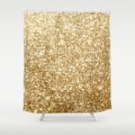 gold glitter shower curtain 0