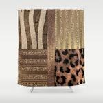 gold lioness safari chic shower curtain 0