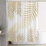 gold palm leaves shower curtain 0
