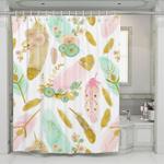 gold watercolor bristle shower curtains 0