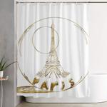 golden paris eiffel tower art shower curtain 0