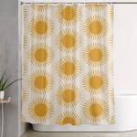 golden sun pattern shower curtain 0