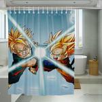 goten and trunks become as one shower curtains 0