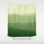 gradient landscape green shower curtain 0