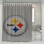 grainy pittsburgh steelers logo shower curtains 0