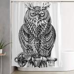 great horned owl shower curtain 0