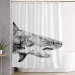great white shark shower curtain 0