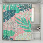 green indoor flora pastel pattern shower curtains 0
