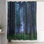 green magic forest landscape nature photography shower curtain 0