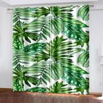 green plants curtains blackout window treatments drapes for room decoration 0