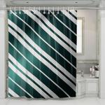 green stripes suit with light leak shower curtains 0