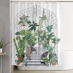 greenhouse illustration shower curtain 0