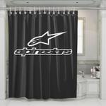 grey alpinestars logo racing shower curtains 0