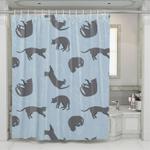 grey silhouette of blu cats shower curtains 0