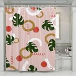 grunge brush shape floral pattern shower curtains 0