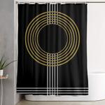 guitar in abstract geometric art deco shower curtain 0