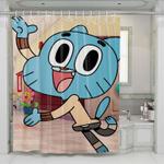 gumball watterson happy expression shower curtains 0