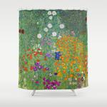 gustav klimt flower garden floral art nouveau shower curtain 0