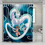 haku and chihiro flying shower curtains 0