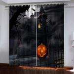 halloween pattern curtains blackout window drapes 0