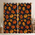 halloween pumpkin pattern blackout curtains happy halloweens day window decoration blackout window curtains 100 polyester 41 7 107 9 0