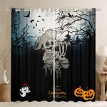 halloween skeleton cowboy blackout curtain halloween spooky curtain happy halloweens day blackout window curtains 100 polyester 41 7 107 9 0