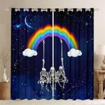 halloween skeleton rainbow curtains skeleton bone blackout curtains happy halloween day blackout window curtains 100 polyester 41 7 107 9 0