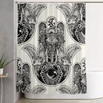 hamsa hand elephant shower curtain 0