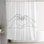hand heart shower curtain 0