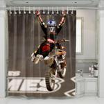 hand off motocross athlete shower curtains 0