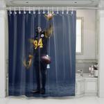 hand up the light football nfl shower curtains 0