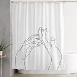 hands line drawing illustration abi shower curtain 0