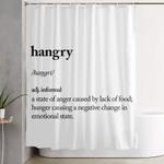 hangry black and white contemporary minimalism typography design home wall decor bedroom shower curtain 0