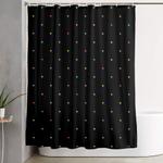 happy dots on black shower curtain 0