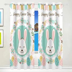 Happy Easter Day Blackout Curtains Easter Bunny Rabbit Window Curtains Home Decoration Children Gift Idea