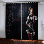 harley quinn pattern curtains blackout window drapes 0
