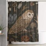 harvest owl shower curtain 0