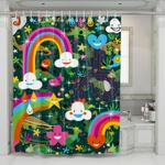 heart emoticons with fauna shower curtains 0