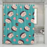 hedgehogs cute lovely shower curtains 0