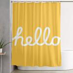 hello the macintosh office yellow shower curtain 0