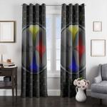 hexagon pattern of pittsburgh steelers window curtain 0