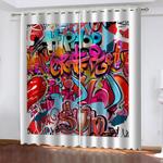 hip hop street graffiti curtains blackout window drapes room decoration 0