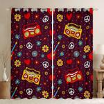 hippie peace musical blackout curtains musical instrument window curtains gift for music lovers blackout window curtains 100 polyester 41 7 107 9 0